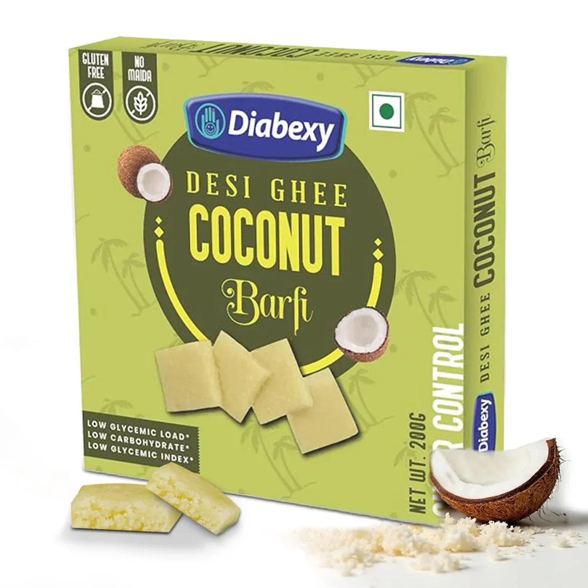 Diabexy Desi Ghee Sugar Free Coconut Barfi - 200g