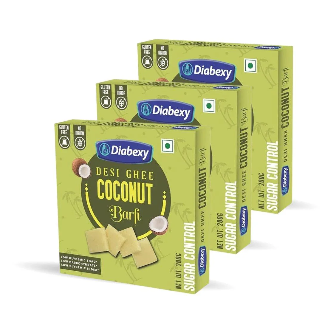 Diabexy Desi Ghee Sugar Free Coconut Barfi - 200g - Image 6