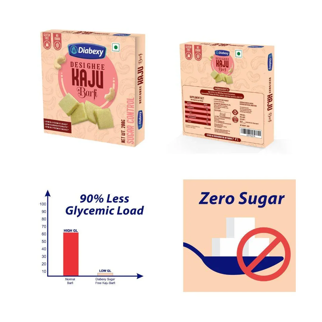 Diabexy Sweet Gift Pack Combo (Kaju Barfi & Nuts Tart) - Image 3