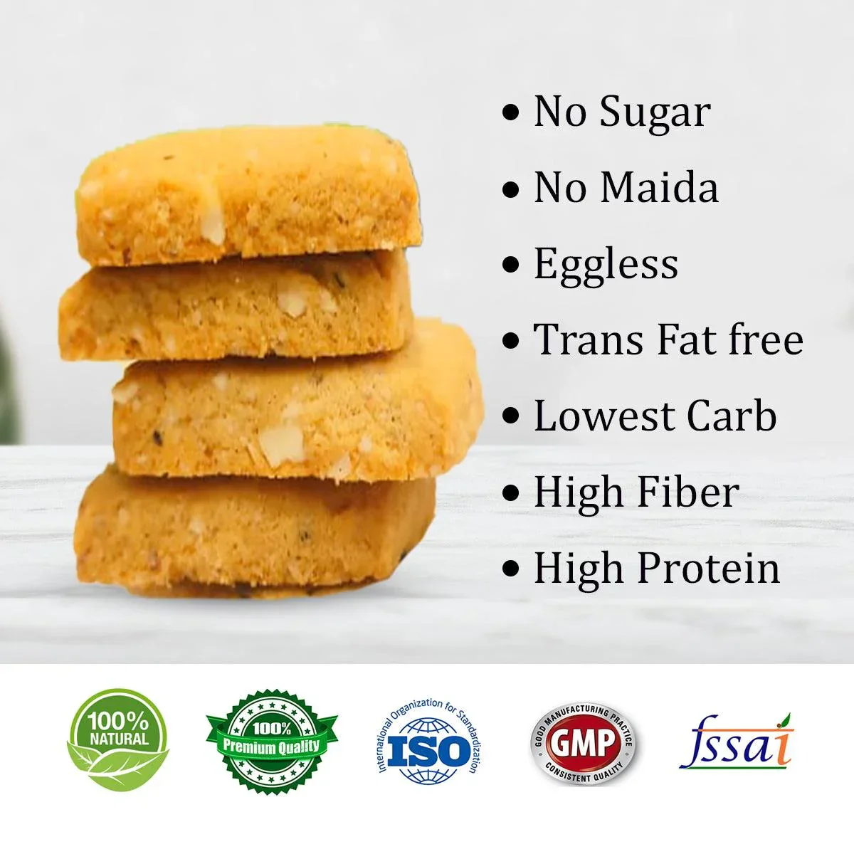NutroActive Keto Jeera Cookies Salted 0.5g Net Carb Zero Sugar - 200g - Image 4