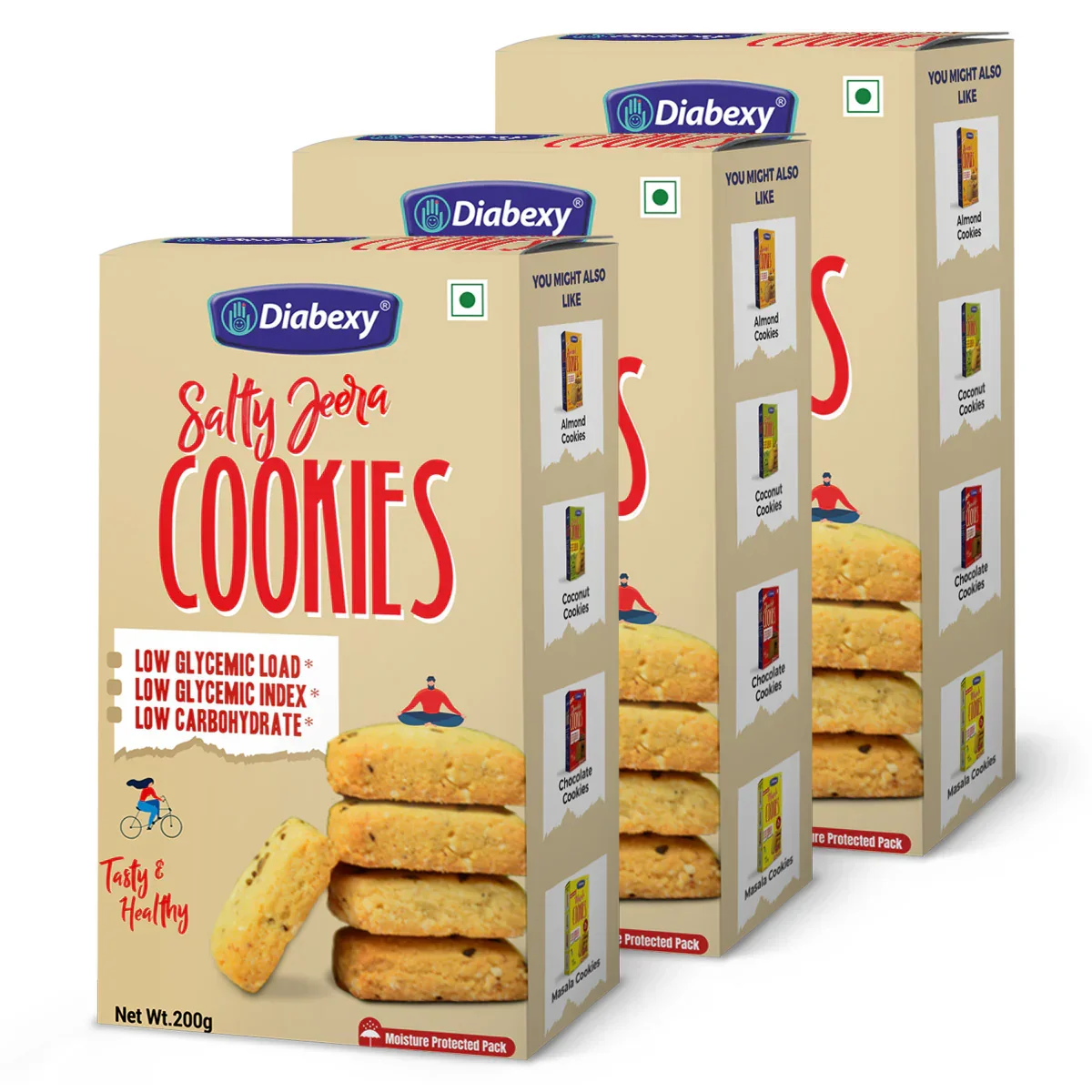 Diabexy Jeera Cookies Salted - 200g - Image 3